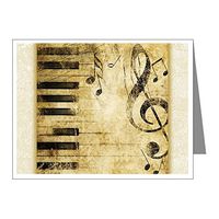 Note Cards (10 Pack) Musician Piano Keys Music Notes