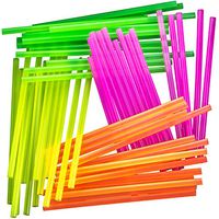 Blacklight Neon Drinking Straws 600 Pack in 4 Bright Colors for Retro Party Time or Kids Birthday. Each BPA-Free Straight Straw is Individually Wrapped in a Paper Wrapper. Great for Craft Projects!