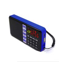 Hi-Rice SD-111 Portable FM Radio Time Display Clock Support USB Disk/Micro SD/TF Card Mp3 Player Digital Speakers (Blue)