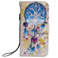 Wallet Leather Case for Samsung Galaxy S10E,Aoucase Fancy 3D Painted Full Body Magnetic Soft Silicone Card Slot Strap Stand PU Leather Case with Black Dual-use Stylus - Wind Chimes