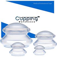 Cupping Warehouse Supreme 4 DEEP PRO 6065 Cup (4 Sizes) Cupping Therapy Sets Professional and Self Care Chinese Silicone Anti Cellulite Massage Suction Cups for Joint, Pain, Muscles, Fascia, Lymph