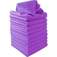 5 PCS Microfiber Square Water Absorption Not Falling Hair Car Cleaning Towel (Purple)