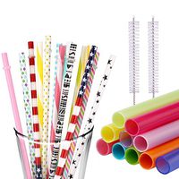 BESU Straws Fit for 20 OZ 30 OZ Tumbler Mason Jar - Reusable Straight and Bent Stainless Steel Drinking Straw with Cleaning Brushes (25 Pieces Colorful)