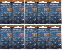 60 Renata Size 13 Hearing Aid Batteries Zinc Air Batteries Brand New