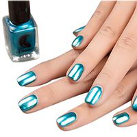 Nail Art Polish,Putars Sexy Mirror Nail Polish Plating Silver Paste Metal Color Stainless Steel 6ml (Blue)