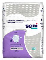 Seni Active Super Plus, Underwear for Heavy Incontinence, Medium, 20 Count (Pack of 4)