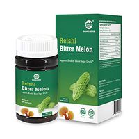 GANOHERB Reishi Mushroom Bitter Melon Capsules with Organic Ganoderma Spore Powder and Extract- Balanced Blood Sugar Level Diabetes (Non-GMO & Gluten Free),100% Natural, 400mg 60 Veggie Capsules
