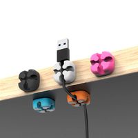 Wffo 5 Pcs Cross Slicone Cable Organizer♚Desktop Organizer Winder Management Headphone Cord Holder (Multicolor)