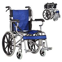 ChenCheng Wheelchair Light Folding Travel Version of Manual Wheelchair Steel Structure Elderly Scooter 26in Solid tire Medical Supplies (Color : Black)