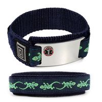 DEFIBRILLATOR Sport Medical ID Alert Bracelet with Lizard Adjustable Wristband (Hooks and Loops).