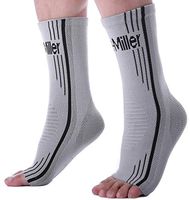 Doc Miller Ankle Brace Compression - 1 Pair Support Men Women Best Foot Sleeve Achilles Tendonitis Plantar Fasciitis Arthritis Fracture Reduces Swelling Pain Relief Orthopedic Stable (Solid Gray, XL)