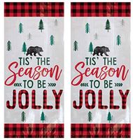 40 Buffalo Plaid Cellophane Goody Bags | Twist Ties Included | 9.5 inch | Buffalo Plaid, Tree and Bear Print