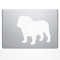 The Decal Guru I Love My Bulldog Decal Vinyl Sticker, 13" MacBook Pro (2016 & Newer Models), White (1485-MAC-13X-W)