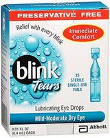 Blink Tears Lubricating Eye Drops Mild-Moderate Dry Eye, 25 Count - 0.01 oz (3 Pack)