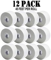 12 Pack - White Athletic Sports Tape - 1.5 Inch x 45 Feet Per Roll - 100 Percent Cotton with Zinc Oxide - Easy Tear Zig Zag Design