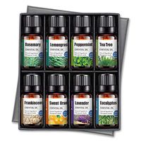 drdong-100% Pure and Natural Essential Oil Set of TOP 8-Lavender, Peppermint, Tea Tree, Sweet Orange, Lemongrass, Eucalyptus, Rosemary, Frankincense