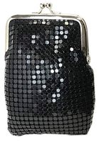Eclipse Black Luxury Mesh Sequin Cigarette Case Pouch, Coin Purse, Kings, 3232