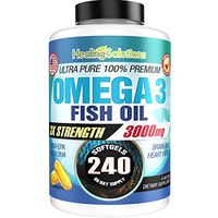 Ultra Pure Omega 3 Fish Oil (Triple Strength - 3000mg Per Serving) 240 Softgels High EPA and DHA Fatty Acids Supplement 3 x 1000 mg - 240 Pills