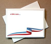 Patriotic Note Cards (24 Flat Cards and Envelopes)