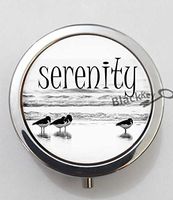 BlackKey Serenity Beautiful Inspirational Word 3-Compartment Decorative Pocket Gift Box Case Organizer for Pill, Color 1 -1661