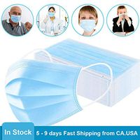 Surgical Face Cover 3-Ply Dust-Proof Disposable Anti Spittle Earloop Mouth Cover, Protective Ma-sks for Family Office Outdoor 200 Pieces Blue