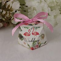 50 PCS Candy Favor Bags Gift Boxes Diamond Shape with Ribbons Wedding Party Favour Sweet Cake Gift Candy Boxes for Anniversary Wedding Party Multi-color