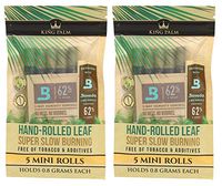 Organic Pre Rolls, Tobacco & Chemical Free, Super Slow Burning, 100% Real Palm Leaf, Just Fill It (10 Minis)