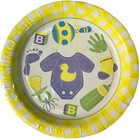 Baby Shower Party Celebration Dinner & Dessert Plates & Napkins Set (16 Dinner Plates)