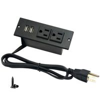 Desktop Power Strip with 2 Outlets 2 USB 2.1A Insert Mounting Good for Tabletop Sofa Cabinet Nightstand