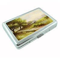 Perfection In Style Metal Silver Cigarette Case Vintage Farm Design 015