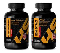 Memory Booster Supplement - Grape Seed Extract - NONI Extract - Grape Seed Powder - 2 Bottles Combo (30 Capsules + 60 Capsules)
