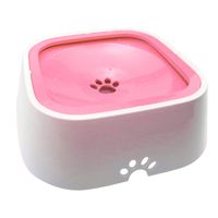 TagME Dog Dripless Water Bowl, Anti-Splash Pet Bowls, FDA Grade Material, Vehicle Carried Travel Water Bowls, Healthy & Dishwasher Safe,50 OZ Pink