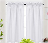 IDEALHOUSE White Tier Curtains,Waffle Woven Textured Short Window Curtain for Cafe,Bathroom,Kitchen & Kids Bedroom Rod Pocket Curtains (2 Panels, 30Inch Wide by 45Inch Long)