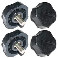 LOT OF 2 Workman KN-5P BLACK PLASTIC 5mm RADIO BRACKET KNOBS (4)