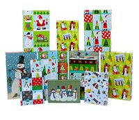 Iconikal 12-Pack Gift Boxes, 3 Sizes, Pre-Printed Christmas - Holiday