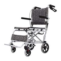 ChenCheng Manual Wheelchair Reinforced Aluminum Frame Foldable Light and Easy to Carry Travel Trolley Medical Supplies