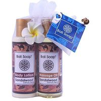 Bali Soap - Gift Set, Massage Oil & Body Lotion, 3.3 Oz each (Sandalwood)