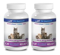 PET SUPPLEMENTS cat allergy remover - ALLERGY RELIEF - FOR CATS - ADVANCED ITCHING SOLUTION - CHEWABLE TREATS - cat itchy skin relief - 2 Bottle (150 Chews)
