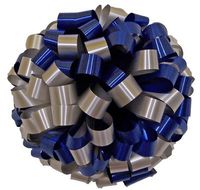 Silver & Navy Blue Car Bows