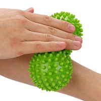 AutumnFall New Peanut Massage Ball Inflatable Fitness Spiky Ball Yoga Massage Roller Hand Grip for Stress Relief (Green)
