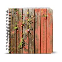 Spiral-Bound Journal - 7.25" Square - Rustic Design - Sunny Coral