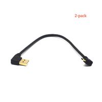 Riipoo Micro USB Cable - 2-Pack 30cm Right Angle Micro USB Cable, Golden-Plated Plug, USB 2.0 to Micro USB Sync Charging and Data Transferring Cable for Samsung, HTC and More (Double Right Angle)