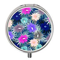 Pill Cases Metal,Custom Round Medecine Case Medecine Bottle Mini Travel Pill Vitamin Decorative Box Case Holder