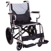 Wen long shop Comfort Driven Wheelchair,Lightweight Aluminium Folding Self Propelled Wheelchair in Metallic Silver Compact Design