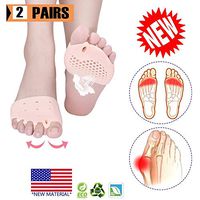 Metatarsal Pads, Gel Toe Separator, Metatarsal Cushion Toe Separators, New Material, (4 PCS Nude), Breathable & Soft Gel, Toe Spacers, Forefoot Pads, Great for Blisters, Forefoot Pain, Diabetic Feet.