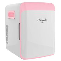Cooluli Classic Pink 10 Liter Compact Portable Cooler Warmer Mini Fridge for Bedroom, Office, Dorm, Car - Great for Skincare & Cosmetics (110-240V/12V)