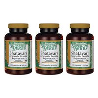 Swanson Shatavari Ayurvedic Female Rejuvenator 500 Milligrams 120 Capsules (3 Pack)