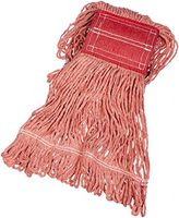 AmazonBasics Loop-End Synthetic Mop Head, 5-Inch Headband, Small, Red - 6-Pack