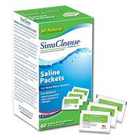 SinuCleanse All-Natural, Pre-Mixed Saline Packet Refills - Pharmaceutical Grade, Buffered Salt Mix for Nasal Wash Systems - 60 Count