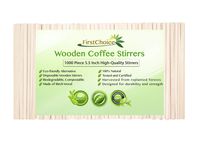 Disposable Wooden Coffee Stirrers 5.5 Inch Length Round Corners Eco Friendly Biodegradable Compostable Wooden Coffee Stirrers By First Choice (1000 Stirrers)